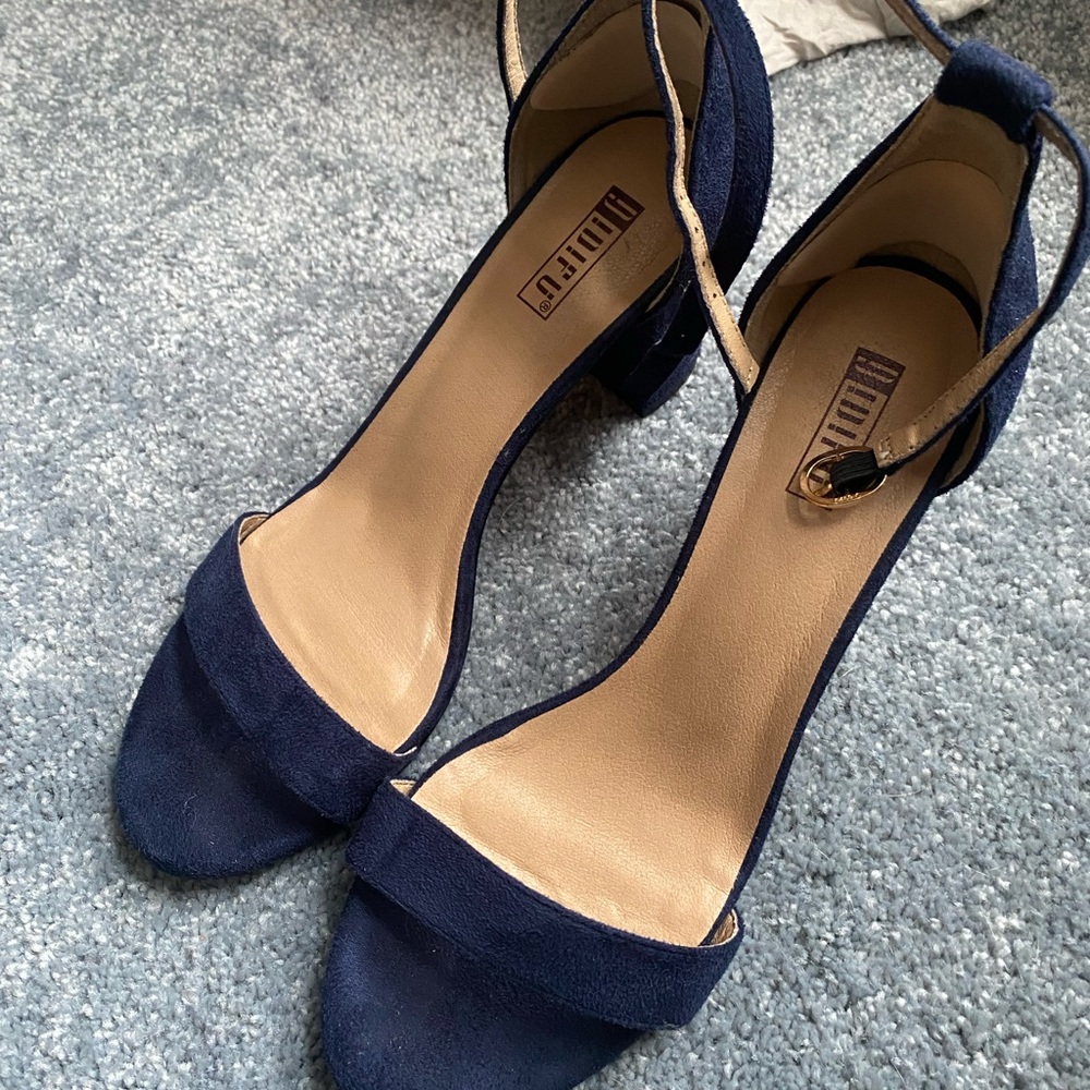 Navy blue block heels - Picture 5 of 5